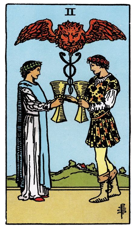 ไพ่ Two of Cups (สอง (2)แห่งถ้วย)