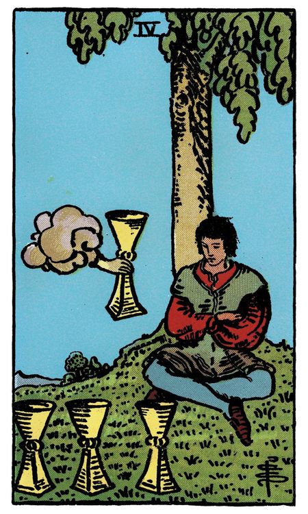 ไพ่ Four of Cups (สี่ (4)แห่งถ้วย)