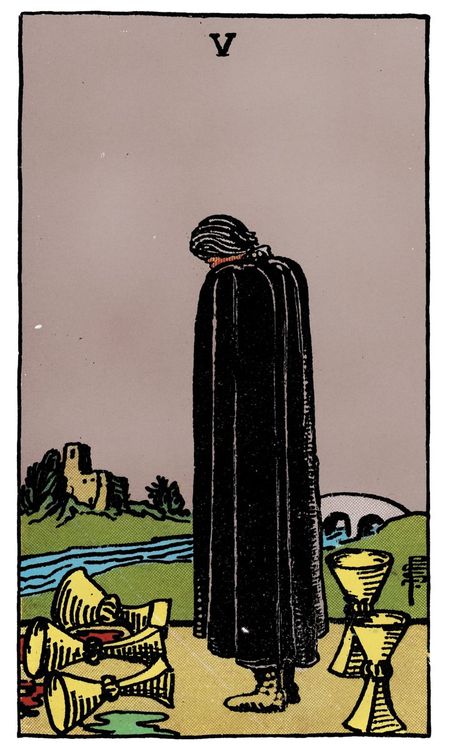 ไพ่ Five of Cups (ห้า (5)แห่งถ้วย)