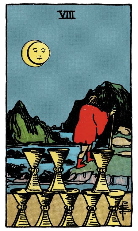ไพ่ Eight of Cups (แปด (8)แห่งถ้วย)