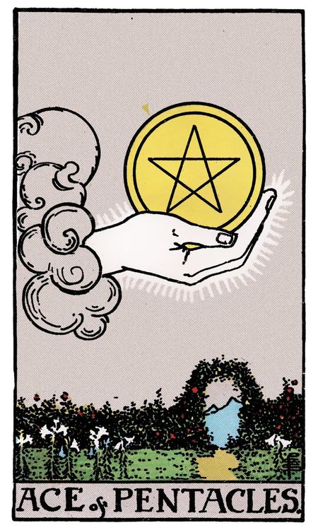 ไพ่ Ace of Pentacles (เอซ (1)แห่งเหรียญ)