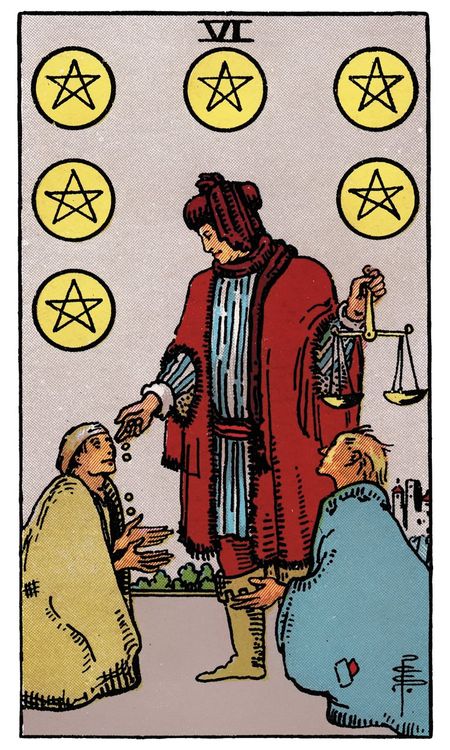 ไพ่ Six of Pentacles (หก (6)แห่งเหรียญ)
