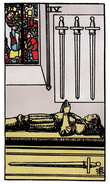 ไพ่ Four of Swords (สี่ (4)แห่งดาบ)