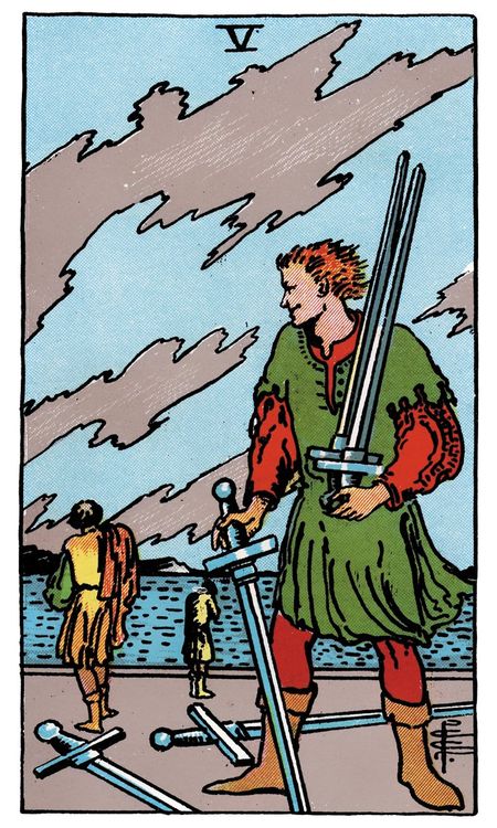 ไพ่ Five of Swords (ห้า (5)แห่งดาบ)