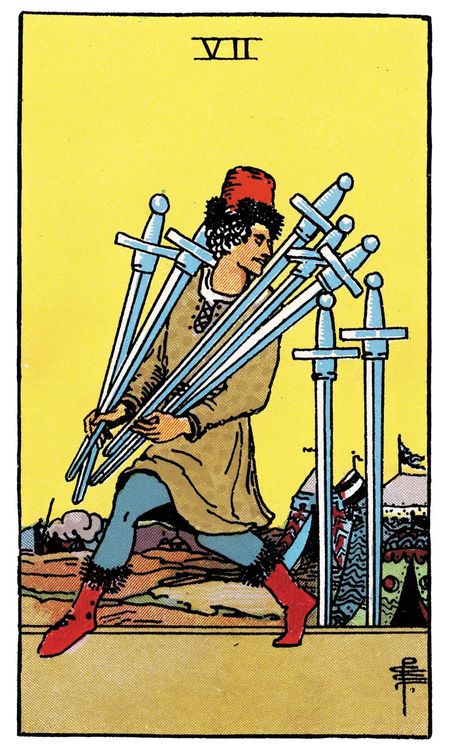 ไพ่ Seven of Swords (เจ็ด (7)แห่งดาบ)