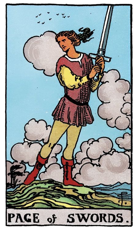 ไพ่ Page of Swords (มหาดเล็ก (Page)แห่งดาบ)