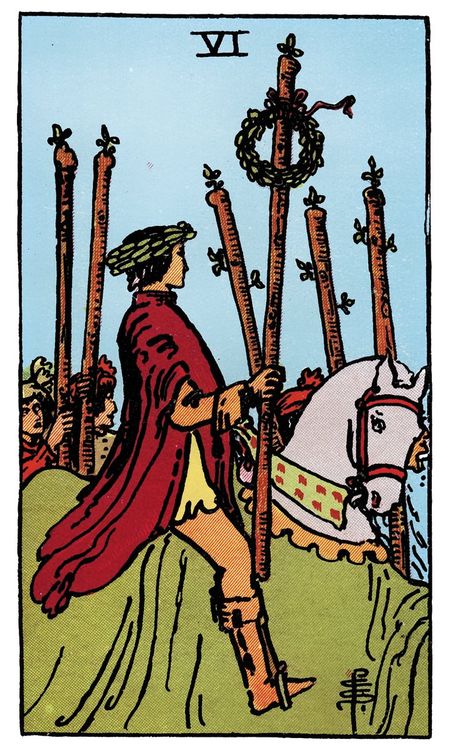 ไพ่ Six of Wands (หก (6)แห่งไม้เท้า)
