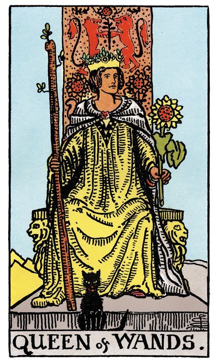 ไพ่ Queen of Wands (ราชินี (Queen)แห่งไม้เท้า)
