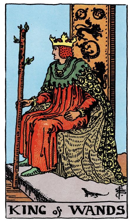 ไพ่ King of Wands (ราชา (King)แห่งไม้เท้า)